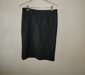Christopher & Banks Black Textured Pencil Skirt